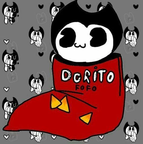 He cute in dorito bag | Bendy and the ink machine, Fan art, Ink Bendy Y Boris, Alice Angel, Ink Machine, Bendy And The Ink Machine, Video Game Art, Indie Games, Horror Game, Game Character, Game Art