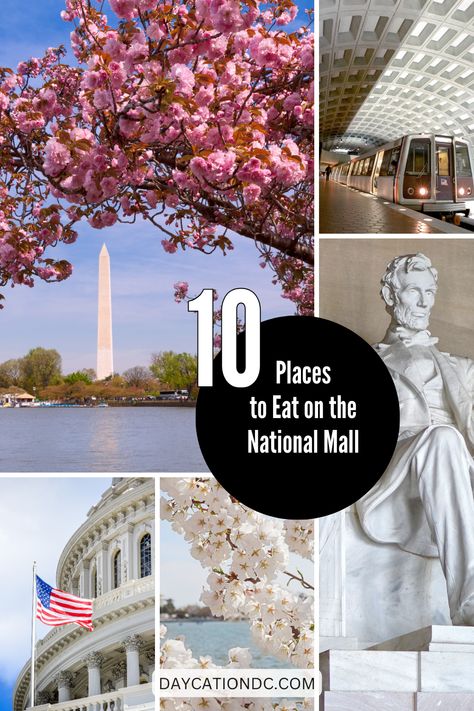 Find great places to eat after exploring the National Mall in Washington, DC. #dcfoodie #washingtondc Places To Eat Washington Dc, Washington Dc National Mall, Best Food In Washington Dc, Best Places To Eat In Washington Dc, Restaurants In Washington Dc, Places To Eat In Dc, Washington Dc Eats, Washington Dc Family Vacation, National Mall Washington Dc