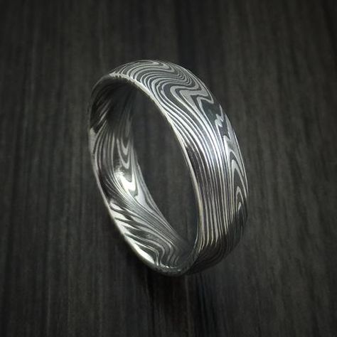 Mens Wedding Bands Damascus, Damascus Rings For Men, Damascus Wedding Band Men, Damascus Steel Wedding Band, Butterfly Engagement Ring, Ring Steel, Delicate Gold Ring, Damascus Ring, Damascus Steel Ring