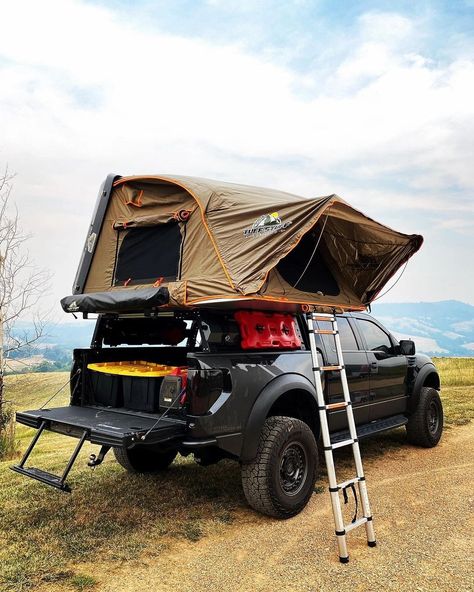 Who's already out and camping the entire week? Have a great adventure! #Repost @701raptor Home for the next couple days. Moto camping in the Black Hills @sturgisrally 🤘🏼 love it out here 📱866-220-0171 🌐www.tuffstuff4x4.com ✉️support@tuffstuffoverland.com Pick Up Camping, Pick Up Truck Camping, Toyota Bakkie, 4x4 Setup, Tacoma Camping, Rooftop Camping, Moto Camping, Camping Truck, Camping 4x4