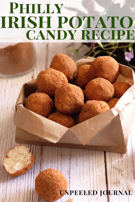 Irish Candy Potatoes, Irish Potatoes Candy, Irish Potato Recipes, Potatoe Candy Recipe, Irish Desserts Traditional Ireland, Irish Potatoes Recipe, Irish Treats, Irish Potato Candy Recipe, Potato Candy Recipe