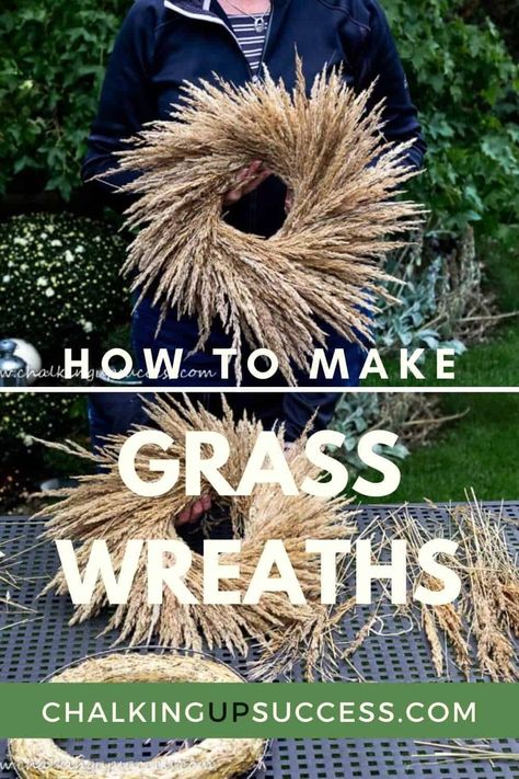 Diy Straw, Farmhouse Style Wreath, Grass Wreath, Straw Wreath, Boho Wreath, Diy Chalk, Natural Wreath, Diy Fall Wreath, Autumn Decorating