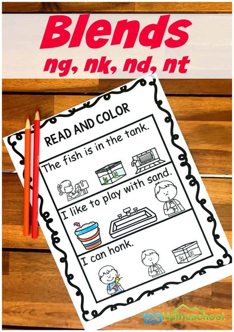 First grade students will have fun practicing reading n blends in sentences with these super cute, clever, and free printable Ending Blend Worksheets. Blends Worksheets First Grade, Initial Blends Worksheet, Blends First Grade, Phonics Step By Step, Consonant Blends Worksheets Second Grade, Ending Consonant Blends Activities, Blends Chart, Books For 1st Graders, Consonant Blends Games