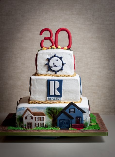 real estate cake | Real Estate Retirement Cake Real Estate Graduation Party, Real Estate Cake Ideas, Real Estate Cake, Police Party, Retirement Cake, Graduation Cake, Buttercream Icing, Happy 2nd Birthday, Graduation Cakes