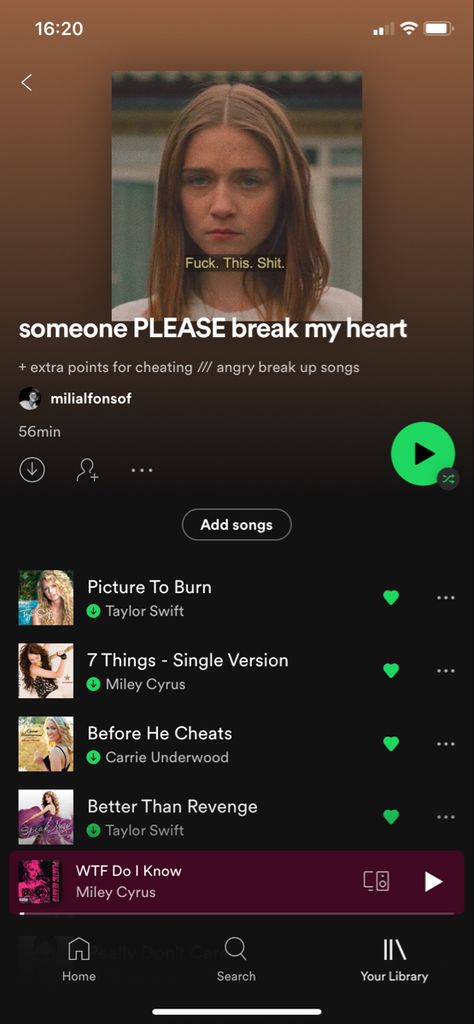 Break Up Songs For Girls List, Songs To Scream At The Top Of Your Lungs, Angry Songs, Spotify Music Aesthetic, Aesthetic Scream, Shower Playlist, Rage Room, Being Cheated On, Angry Playlist