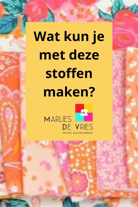 Wat kun je allemaal met mooie stoffen maken? 

Quiltstoffen zijn er in allerlei mooie kleuren en patronen. Kijk op de website om te zien welke quilt ik met deze prachtige stoffen heb gemaakt. Patchwork