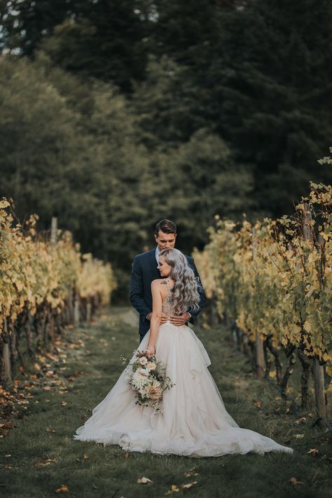 Wedding In Vineyard, Small Vineyard Wedding, Winery Wedding Fall, Wedding At Winery, Vineyard Wedding Photoshoot, Winery Elopement, Winery Wedding Photo Ideas, Winery Wedding Dress, Vineyard Wedding Photo Ideas