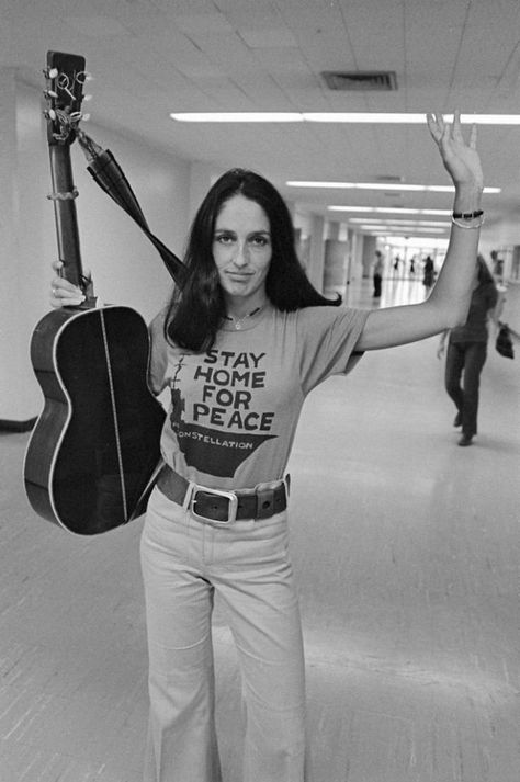 Black, Guitar, Joan Baez, A Woman, Black And White, White