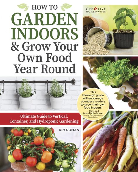 How to Garden Indoors & Grow Your Own Food Year Round is your ultimate guide to growing fresh produce all year-round, no matter where you live or how much space you have. This must-have resource is a one-stop shop on everything you need to know about indoor food production and how to maximize your indoor space! Year Round Indoor Salad Gardening, How To Garden, Square Foot Gardening, Indoor Gardens, Hydroponic Gardening, Edible Plants, Composting, Grow Your Own Food, Growing Food