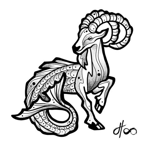 Capricorn Stencil, Seagoat Tattoo Capricorn, Capricorn Drawing Zodiac, Capricorn Tattoo For Men Design, Capricorn Goat Tattoo, Capricorn Tattoo For Men, Capricorn Goddess Tattoo, Capricorn Animal, Capricorn Drawing