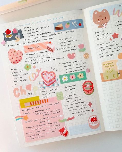 Spring Journal Ideas, A6 Bullet Journal, Kawaii Bullet Journal, Studygram Aesthetic, Thinking Fast And Slow, Daniel Kahneman, Bullet Journal Paper, Journal Bullet, Bulletin Journal Ideas