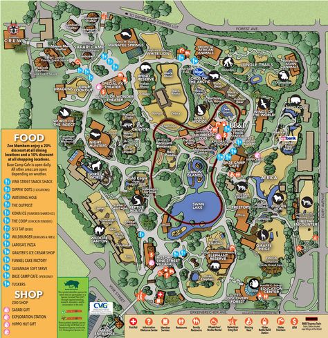 Hours & Directions - The Cincinnati Zoo & Botanical Garden Zoo Inspiration, Zoo Map, Zoo Design, Zoo Project, Zoo Architecture, Zoo Ideas, Zoo Park, Planet Coaster, Cincinnati Zoo