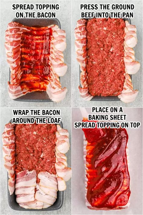 Bacon Wrapped Meatloaf Recipe - Eating on a Dime Bacon Wrapped Meatloaf On Smoker, Bacon And Sausage-stuffed Potato Loaf, Skull Meatloaf, Bacon Wrapped Meatloaf Recipes, Bacon Covered Meatloaf, Meatloaf Burgers, Cooking Soul Food, Bacon Meatloaf, Cheese Stuffed Meatloaf