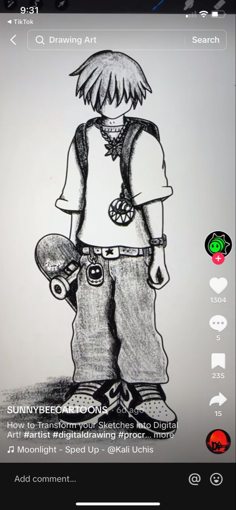 How To Draw Baggy Jeans Sketch, Holding Skateboard Pose Drawing, Y2k Person Drawing, Skaters Drawing, Skateboard Sketch Drawing, Y2k Boy Drawing, Skateboard Poses Drawing, Skateboard Drawing Easy, Skater Boy Drawing