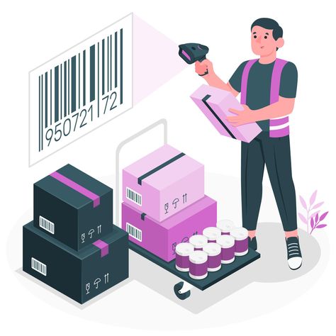 Inventory Management System Basics Stock Keeping Unit, Nfc Technology, Fixed Asset, Warehouse Management, Rfid Tag, Isometric Illustration, Inventory Management, Supply Chain Management, Asset Management