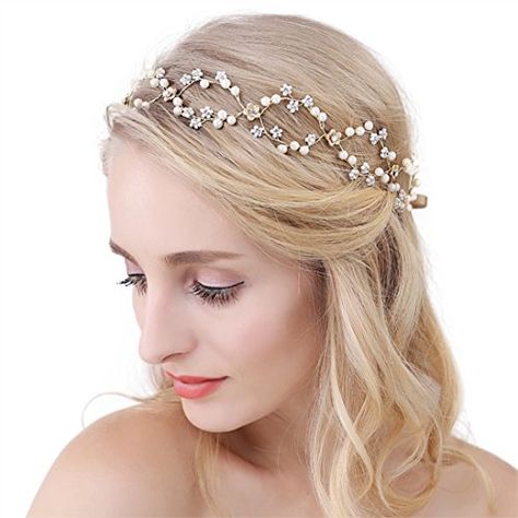 Snowskite Pearl Rhinestone Hair Band Headband Flower Hoop Bridal Festival Hair Ornaments Wedding, Black Lace Choker Necklace, Bridesmaid Headpiece, Beautiful Wedding Hair, Wholesale Hair Accessories, Wedding Hairband, Cheap Party, Womens Hair, Elegant Wedding Hair