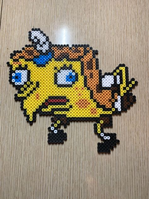 Doodle Bob Perler Beads, Beavis And Butthead Perler Beads, Spongebob Melty Beads, Sponge Bob Perler Beads, Rottmnt Perler Beads, Hxh Perler Beads, Knife Perler Beads, Perler Bead Memes, Spongebob Perler Bead Patterns