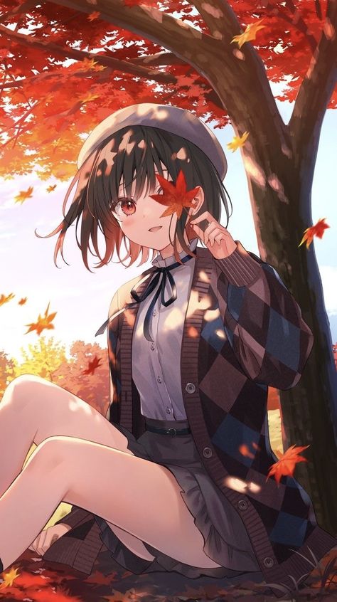 Fall Picnic, Autumn Illustration, Autumn Colors, Awesome Anime, Girl Falling, Character Drawing, Character Illustration, Character Inspiration, Fall Colors