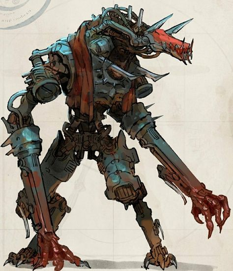 Biomechanical Monster Art, Robotic Monster Art, Horror Robot Concept Art, Organic Machine Concept Art, Robot Concept Art Steampunk, Machine Monster Concept Art, Abandoned Robot Concept Art, Robot Creature Concept Art, Robot Monster Art