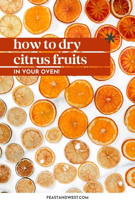 Make a batch of dehydrated citrus slices and store to use in dozens of recipes. This simple method is always a success and makes the most gorgeous dried citrus wheels! They’re perfect for garnishing cocktails and decorating desserts. https://feastandwest.com/2024/07/12/dehydrated-citrus/ Limoncello Lemonade, Dehydrated Citrus, Candied Lemon Slices, Decorating Desserts, Dried Citrus, Citrus Garnish, Candied Orange Slices, Fruit Garnish, Citrus Slices