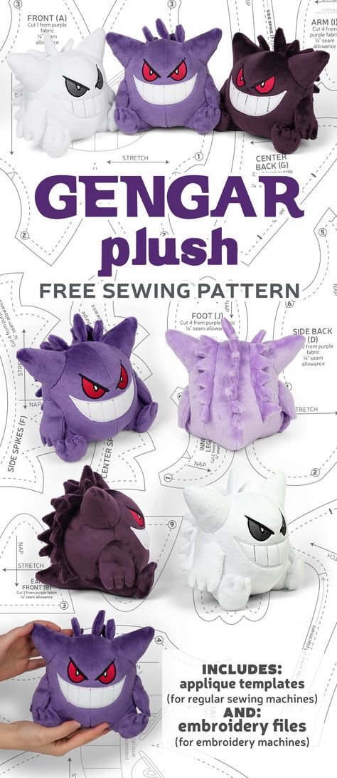 Pokemon Plush Sewing Patterns Free, Umbreon Plush Pattern, Pokemon Plush Sewing Pattern, Zero Plush Pattern, Pokeball Sewing Pattern, Sock Animal Patterns Free, Vaporeon Plush Pattern, Eevee Sewing Pattern, Kirby Plush Sewing Pattern