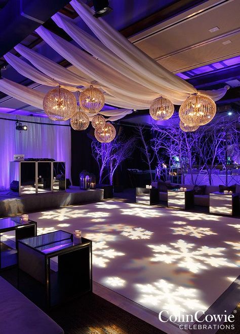 Draping Ceiling, Wedding Dancefloor, Utah Winter, Wedding Dance Floor, Colin Cowie, Night Decor, Galaxy Party, Winter Dance, Dance Floor Wedding