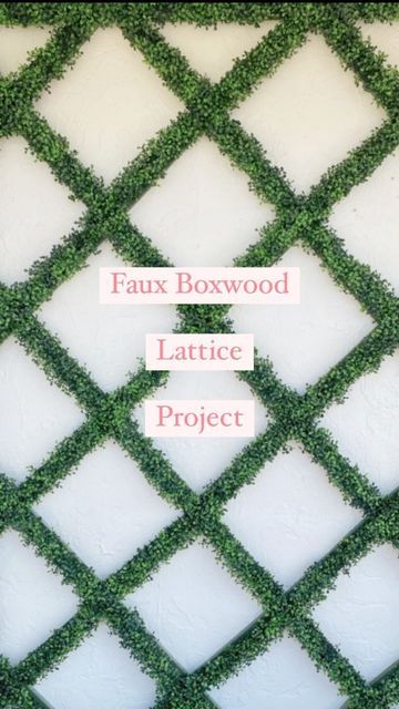 Lattice Greenery Wall, Porch Wall Decor Ideas, Lattice Fence Panels, Porch Wall Decor, Faux Boxwood, Old Lamp Shades, Lattice Wall, Ivy Wall, Lattice Fence