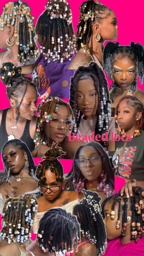 Beaded Locs, Hairstyles For Afro Hair, Black Hair Makeup, Short Locs Hairstyles, Goddess Braids Hairstyles, Faux Locs Hairstyles, Dreadlock Style, Dyed Hair Inspiration, Cute Box Braids Hairstyles