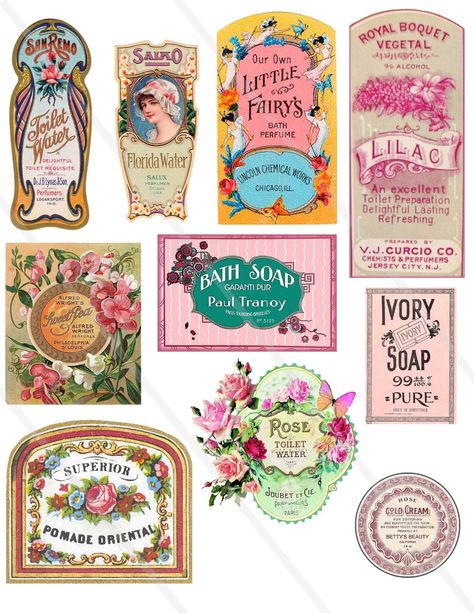 French Perfume Cologne Labels, Digital Sheet, Vintage Floral French Label Soap, Paris France Elegant Victorian Collage Clip - Etsy French Perfume Labels, Perfume Label, Floral Soap, Papel Vintage, Etiquette Vintage, French Perfume, Soap Labels, Beautiful Collage, Soap Packaging