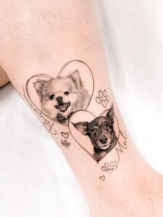 Pet Portrait Tattoos, Pet Memorial Tattoo, Dog Portrait Tattoo, Puppy Tattoo, Pet Tattoos, Pug Tattoo, Tattoo Mini, Portrait Tattoos, Dog Paw Tattoo