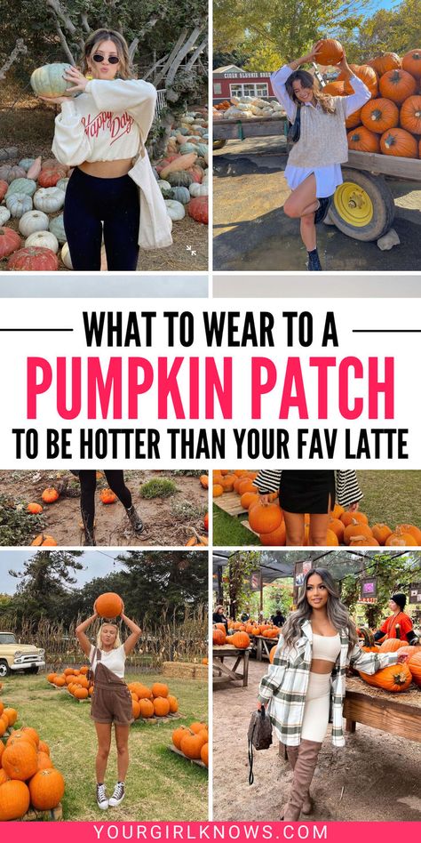 Headed to the pumpkin patch? Get inspired with these picture-perfect outfits that scream fall vibes! From cozy flannels and boots to chunky sweaters and scarves, these looks are all about blending comfort with style. Capture those Insta-worthy moments while looking effortlessly cute and totally ready for autumn adventures! Pumpkin Farm Outfit Women, At Home Pumpkin Patch, Cute Outfits For Pumpkin Patch, Pumpkin Patch Fits, Fall Pumpkin Patch Outfit, Pumpkin Patch Outfit Ideas, Frat Party Outfit, Fall Festival Outfit, Sweater Over Dress