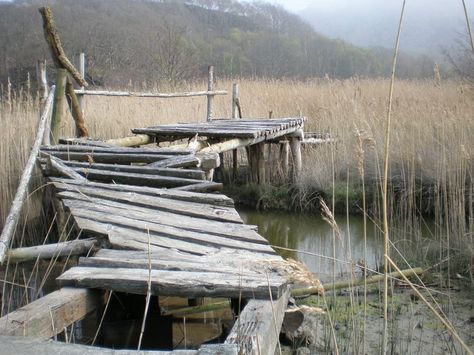 Fisherman Village Concept, Old Wooden Bridge, Wooden Shack, Bridge Drawing, Gut Feelings, Old Bridges, Listen To Your Gut, Bangkok Travel, Wooden Bridge