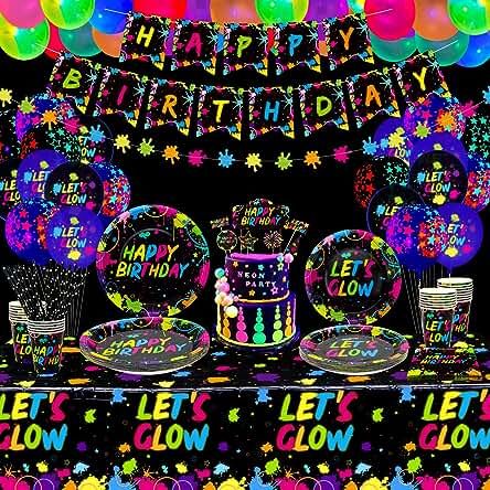 Amazon.ca: 100 Pieces Glow In The Dark Balloons UV Neon Balloon Glow Garland Kit And 53 Ft ... Blacklight Party Decorations, Glow Neon Party, Glow In The Dark Birthday, Dark Birthday, Neon Party Decorations, Neon Party Supplies, Neon Birthday Party, Balloon Glow, Glow Party Supplies