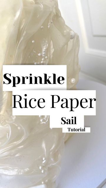 Rice Sheet Cake Decoration, Rice Paper Wedding Cake Decorations, Rice Paper Sails Cake Designs, Rice Paper Sails Tutorial, Rice Paper Decorations, Rice Paper Decorated Cakes, Rice Paper Cake Designs, Rice Paper Sails Cake, Rice Paper Cake Decorations