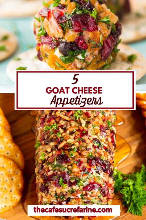 These 5 Goat Cheese Appetizers will quickly become the star at any event you go to. These delicious appetizers are the perfect go-to option with holidays just around the corner. The best part is that free printable labels make it a delicious gift to give to friends, family, and neighbors. Goat Cheese Thanksgiving, Endive Goat Cheese Appetizers, Goat Cheese Fig Appetizer, Goats Cheese Appetizer, Cold Cheese Appetizers, Goat Cheese And Jam Appetizer, Beet And Goat Cheese Appetizer, How To Serve Goat Cheese On A Charcuterie Board, Goat Cheese Cheese Ball