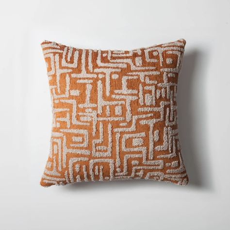 Burnt Orange Geometric Design Throw Pillow Cover Mid Century Modern Decoration Woven Jacquard Plush Fabric 45x45 Cm 18x18 Inch Case - Etsy Throw Pillows White, Beige Pillows, Green Throw Pillows, Orange Pillows, Accent Throw Pillows, Mid Century Modern Decor, Designer Throws, Plush Fabric, Mid Century Decor