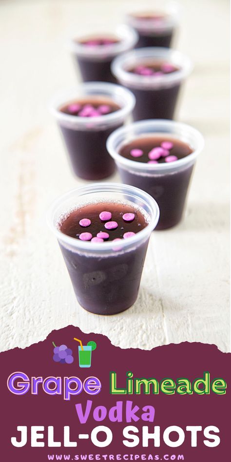 Grape Jello Shots Recipes, Purple Jell-o Shots, Purple Jello Shots, Grape Jello Shots, Jell-o Shots, Jell O Shot Recipes, Vodka Jelly Shots, Lime Jello Shots, Bartending Ideas