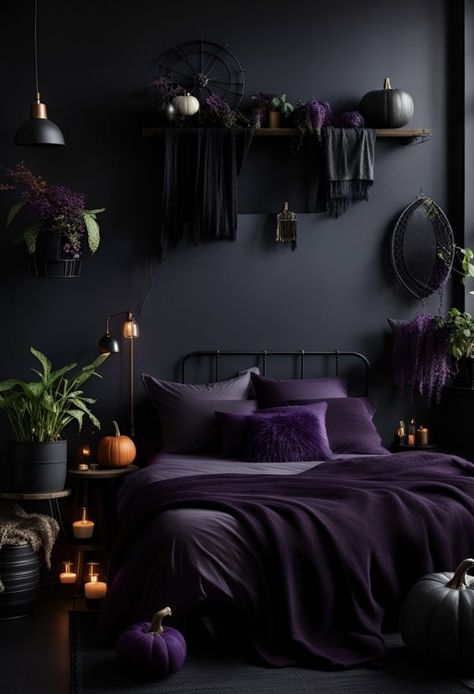 Simple Bed Designs, Bed Makeover, Purple Bedrooms, Minimalist Bed, Purple Bedroom, Dark Home Decor, Bed Design Modern, Apartment Decor Inspiration, Design Del Prodotto