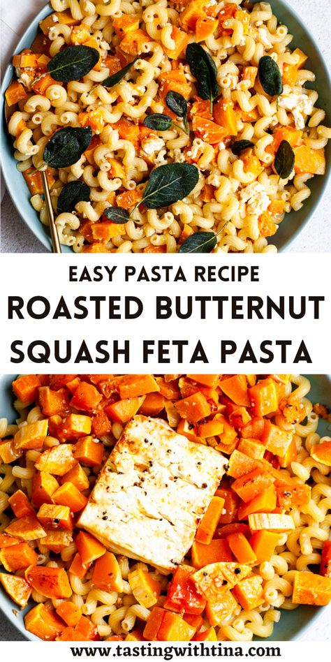 Butternut Squash Recipes Pasta, Butternut Squash Casserole, Fall Pasta, Easy Pasta Recipe, Frozen Butternut Squash, Recipe For Fall, Garlic And Olive Oil, Baked Butternut Squash, Fall Meal