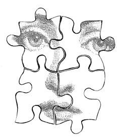 Puzzle pieces woman face -CLiNG RUBBER STAMP by Cherry Pie Art Stamps Puzzle Piece Art, Puzzle Drawing, Pie Art, Sketch Template, Alchemy Art, Art Stamps, Best Selling Author, Graph Paper Art, Experience Life