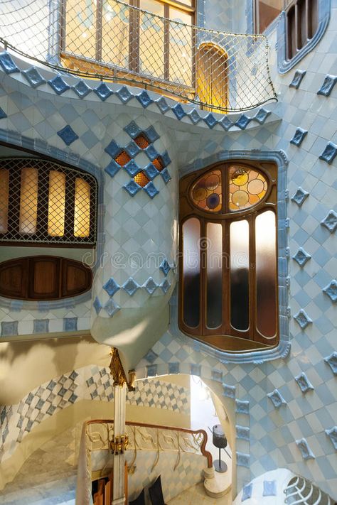 Interior of Casa Batllo royalty free stock photography Catalan Modernism, Modernism Architecture, Inspirational Wall Decor, Antoni Gaudi, Stock Photography Free, Architecture Fashion, Barcelona Spain, Modernism, Color Pallets