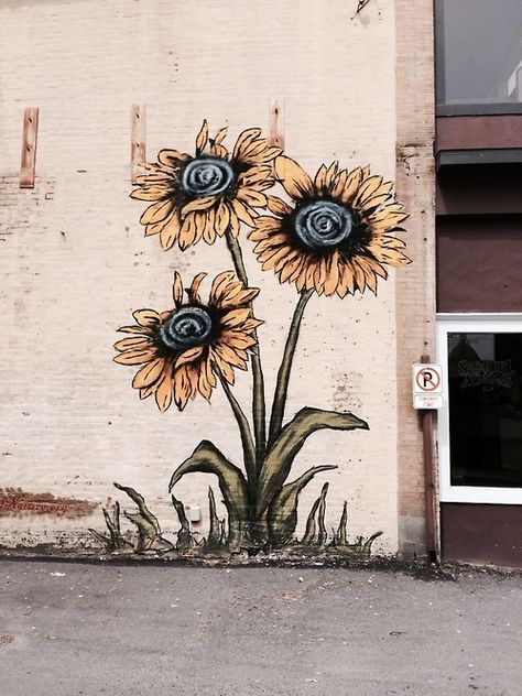 Wildflower art city flowers art street painting brick wall urban Street Mural, Flowers Painted, Mural Wall, Murals Street Art, Art Street, Painting Flowers, Art Graffiti, Graffiti Wall, Painted Flowers