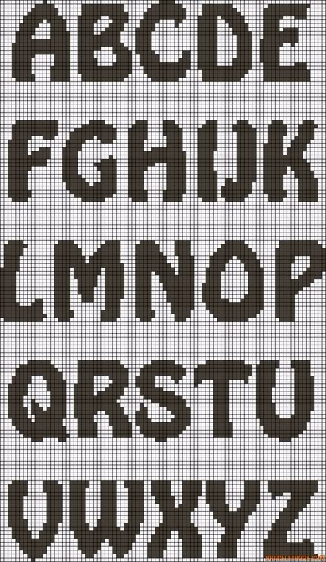 Crochet Alphabet, Crochet Letters, Cross Stitch Fonts, Cross Stitch Letters, Embroidery Alphabet, Pola Kristik, Pixel Pattern, Cross Stitch Alphabet, Crochet Tapestry