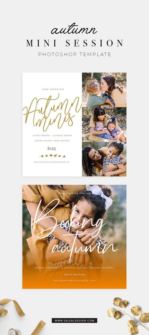 Fall Mini Session Templates for family photographers. #familysession #minisession Mini Sessions Template, Wedding Photography Pricing Guide, Senior Graduation Announcements, Fall Minis, Pricing Guide Photography, Pricing Guides Templates, Mini Session Template, Wedding Photography Pricing, Graduation Announcement Cards