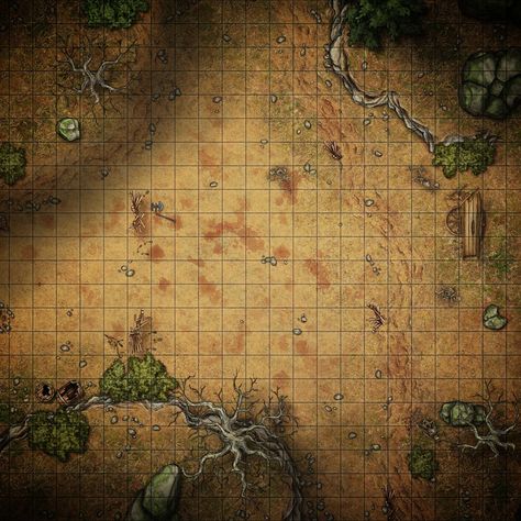 The parched conditions of this dry gulley preserve a battle long ended. Now available on Patreon. . . . . #dnd #battlemap #battlemaps #5e #dnd5e #fantasymaps #dndcartography #dndmaps Map, Quick Saves