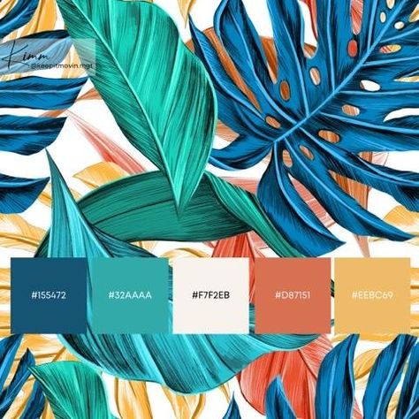 Motif Jungle, Pantone Colour Palettes, Palette Design, Color Schemes Colour Palettes, Color Trends Fashion, Brand Color Palette, Color Palate, Tropical Colors, Color Palette Design