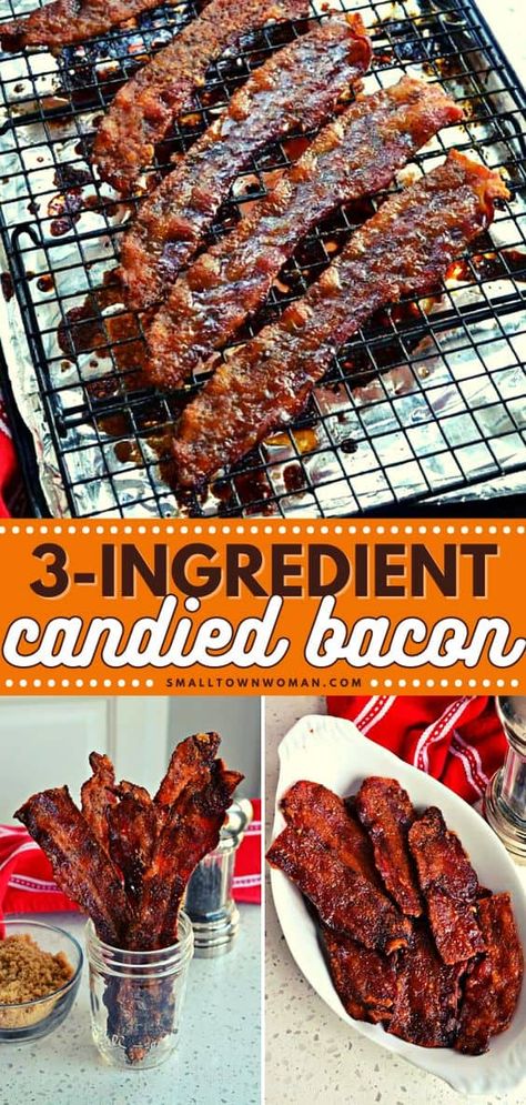 This three-ingredient, homemade Candied Bacon is a breeze to prepare and it is so incredibly addicting! It's the most delicious recipe to munch any time of the day. Learn how to make this best recipe ever! Save this pin for later. Fireball Candied Bacon, Easy Candied Bacon, Bacon Flight, Candied Bacon Recipe, Sandwiches And Wraps, Pig Candy, Keto Bacon, Bacon Recipe, Bacon Lover