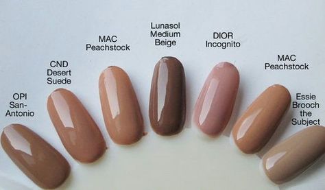 Nudes.. Dark Skin Nail Polish, Spring Nail Polish Colors, Nail Polish Colors Winter, Shiny Nails Designs, Nail Polish Colors Summer, Natural Looking Nails, Neutral Nail Polish, Fall Nail Polish, Thanksgiving Nail Art