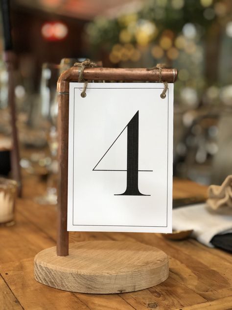 Table Numbers For Restaurant, Cafe Table Number Ideas, Table Signage Design, Restaurant Table Number Ideas, Wood Menu Holder, Wood Table Number Holder, Restaurant Table Numbers, Coffee Shop Tables, Diy Name Tags