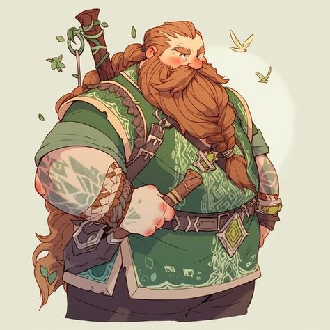 D&d Shopkeeper, Tough Guy Character Design, D&d Character Inspiration, Shopkeeper Character Design, Dnd Druid Male, Buff Character Design, Plus Size Dnd Character, Fantasy Wizard Art, Dwarves Dnd